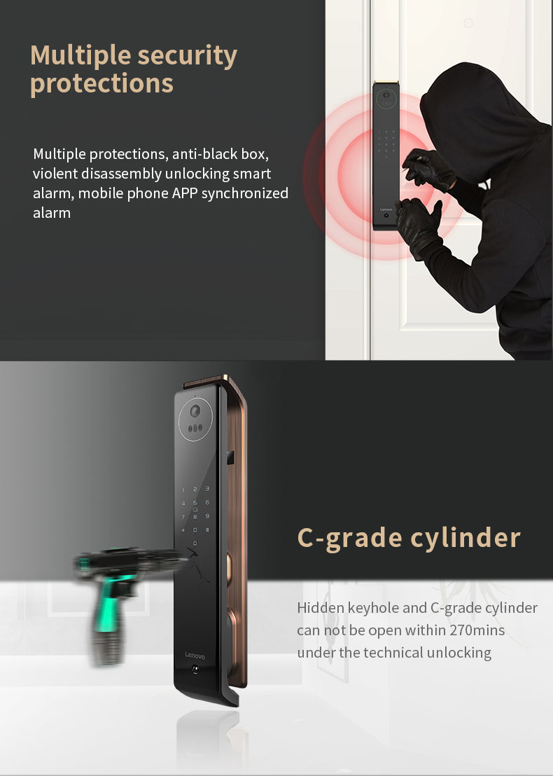 Lenovo X5F Smart Lock - 3D Face Recognition - 4.5 Inch HD Screen