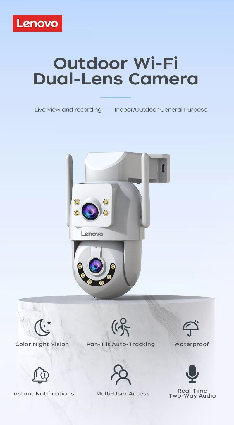 Lenovo X6T Smart Camera - Outdoor - Dual Lens - 3MP - PTZ Auto-Tracking