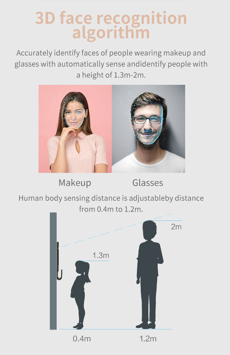 Lenovo X5F Smart Lock - 3D Face Recognition - 4.5 Inch HD Screen