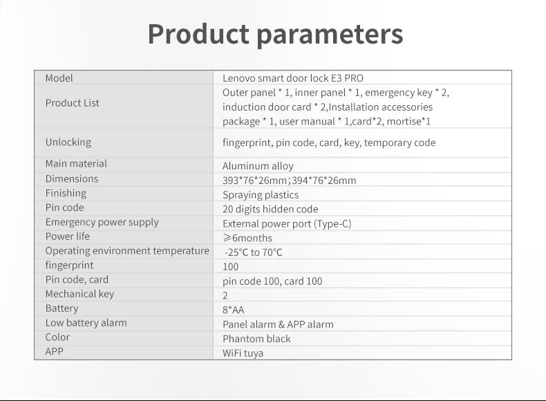 E3Pro Lenovo Smart Lock