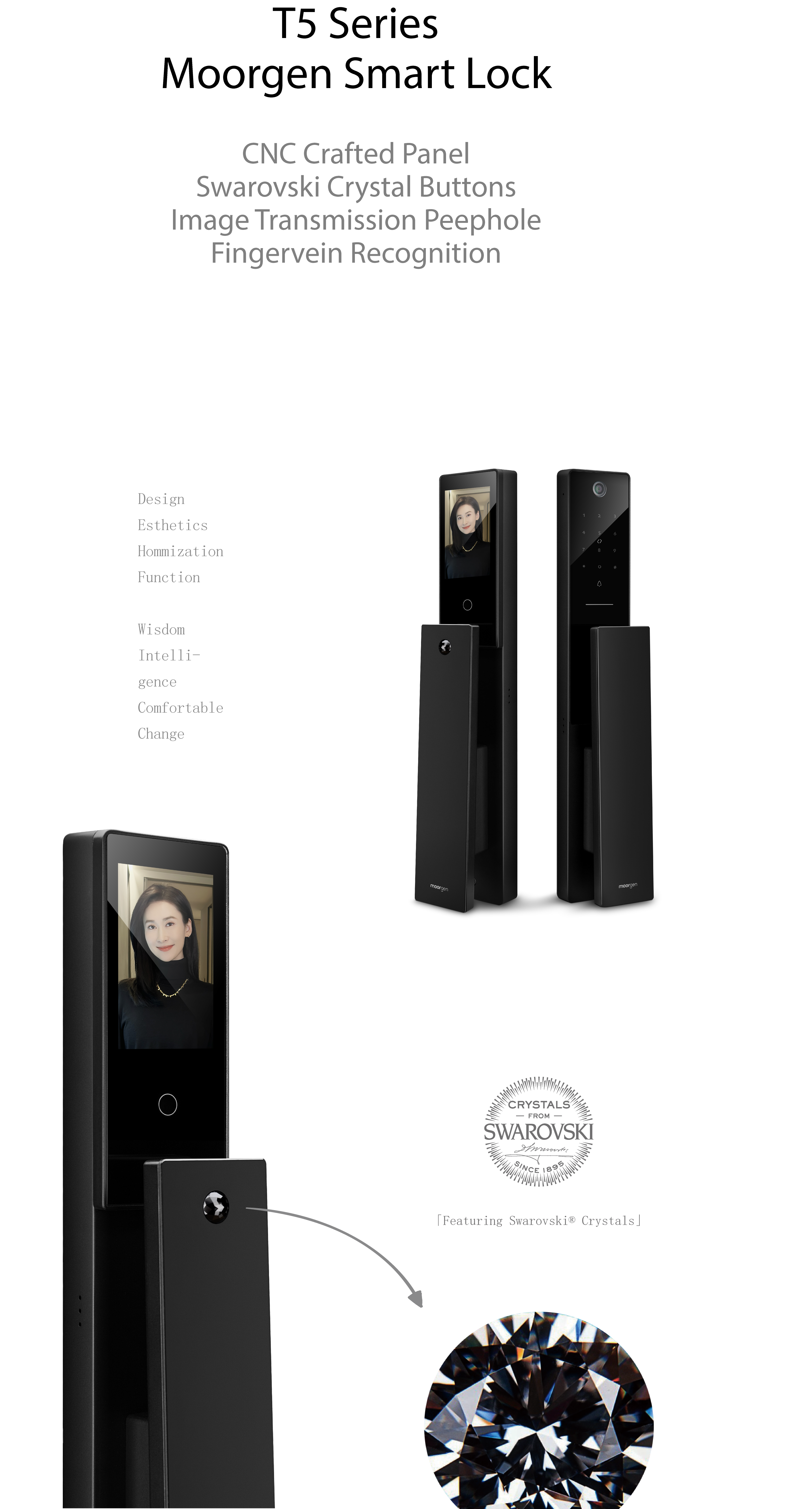 T5+ Swarovski Moorgen Smart Lock