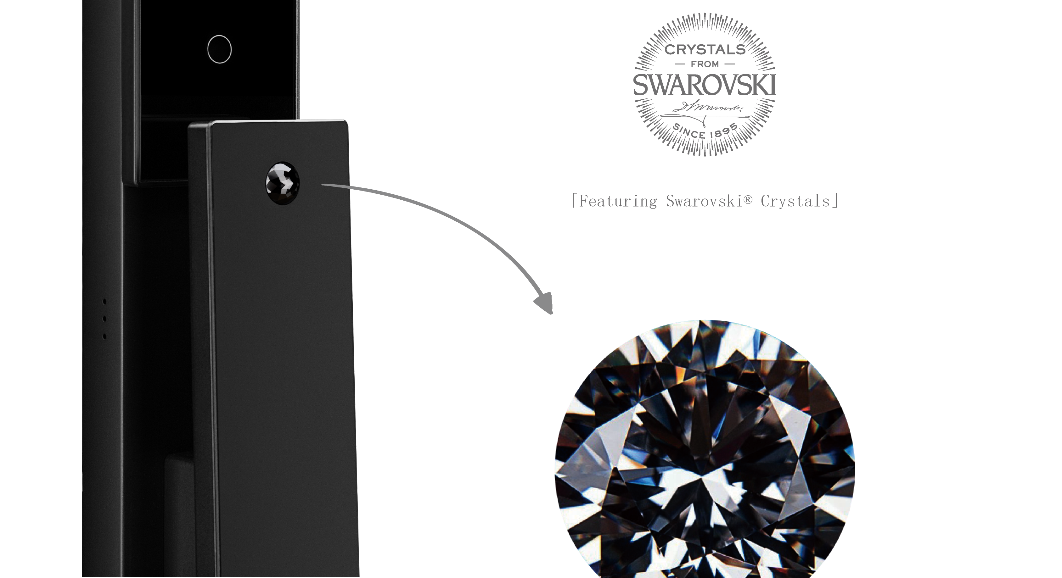T5+ Swarovski Moorgen Smart Lock - Black