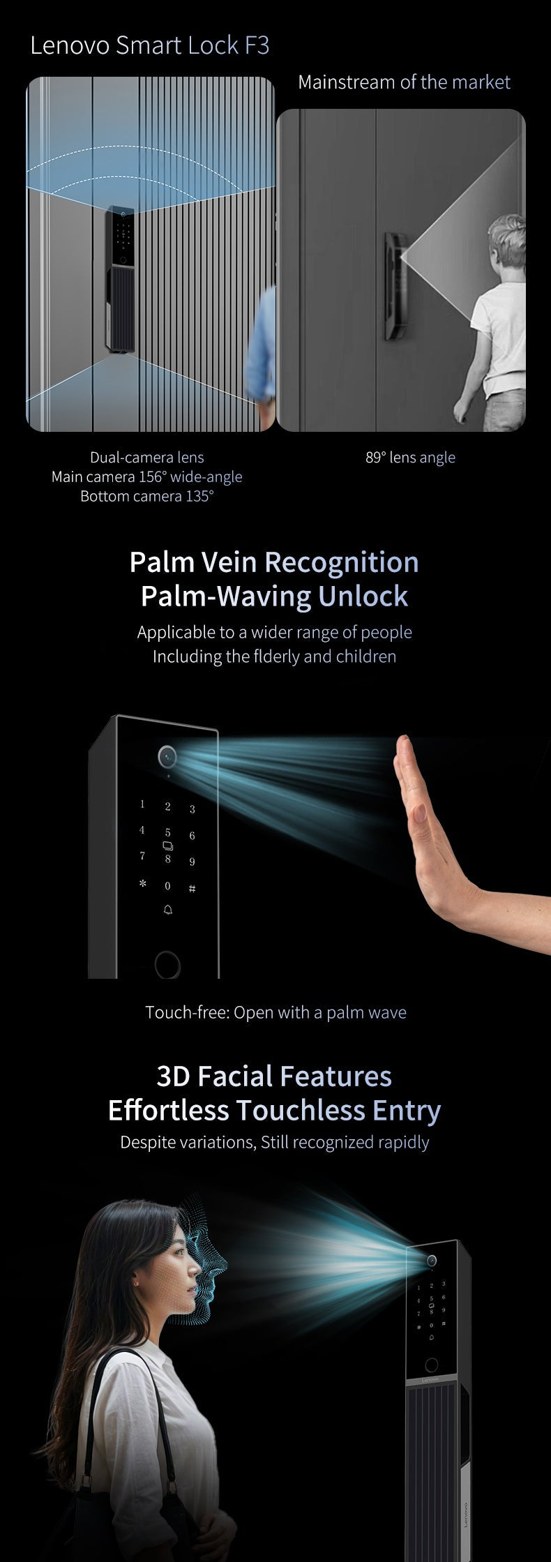 Lenovo F3 - Palm Vein & 3D Face Recognition - 2 Cameras
