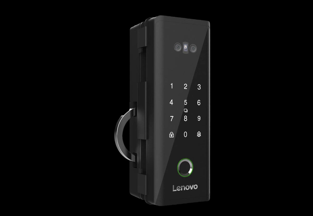 Lenovo U2GF Smart Lock - Glass Doors - 3D Face Recognition - Rechargeable Lithium Battery