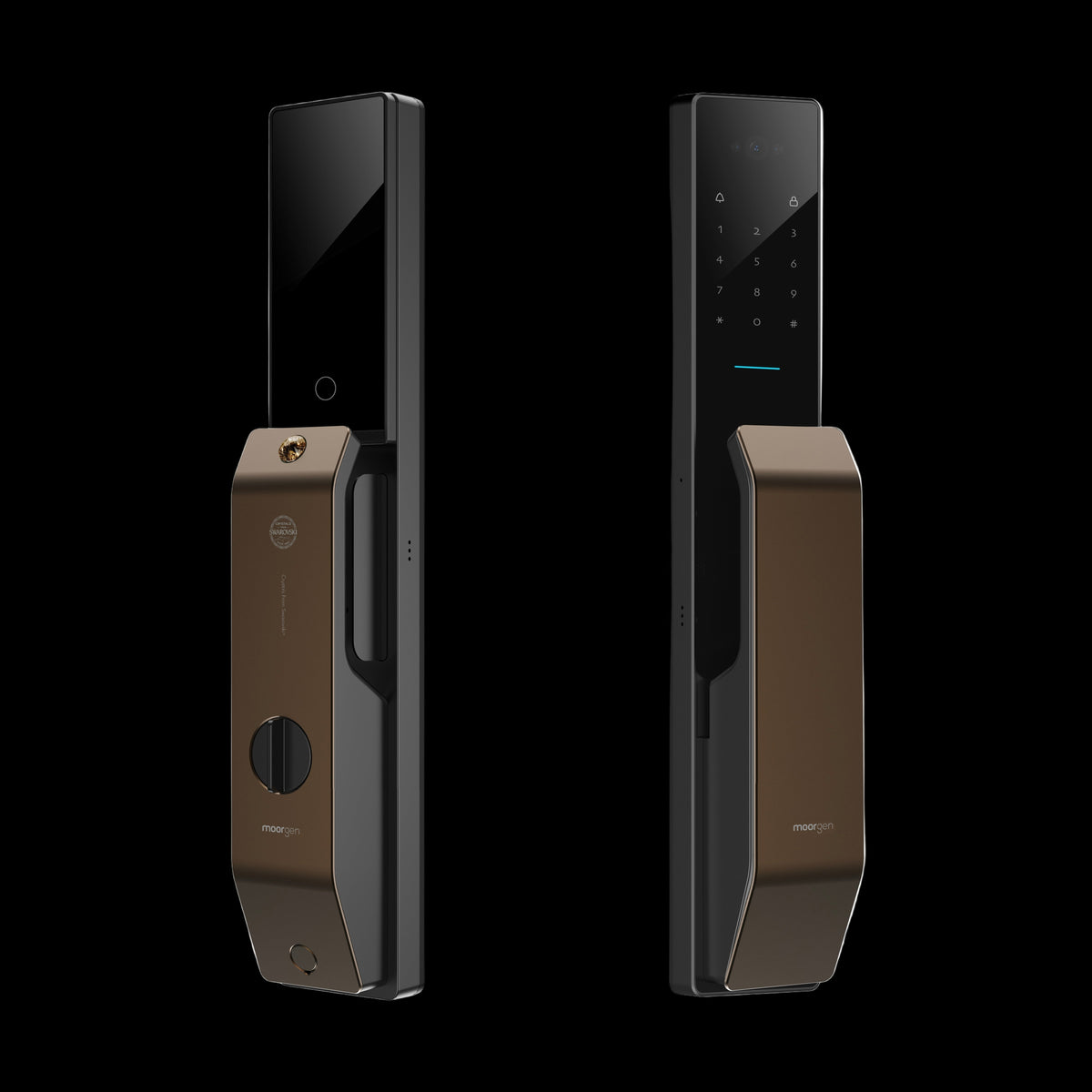 T9+ Swarovski Moorgen Smart Lock - Deep Coffee