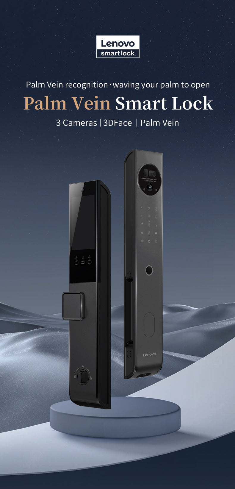Lenovo X6F Smart Lock - Palm Vein - 3 Cameras - 3D Face Recognition