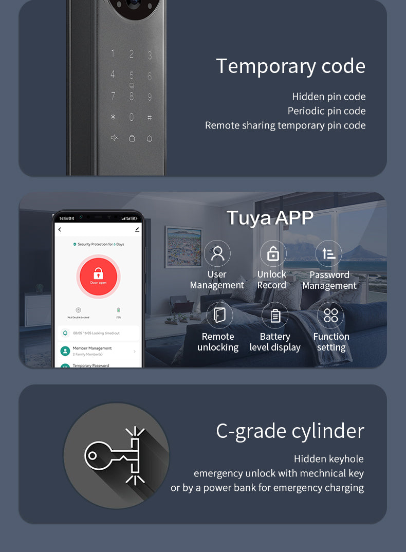 Lenovo X6F Smart Lock - Palm Vein - 3 Cameras - 3D Face Recognition