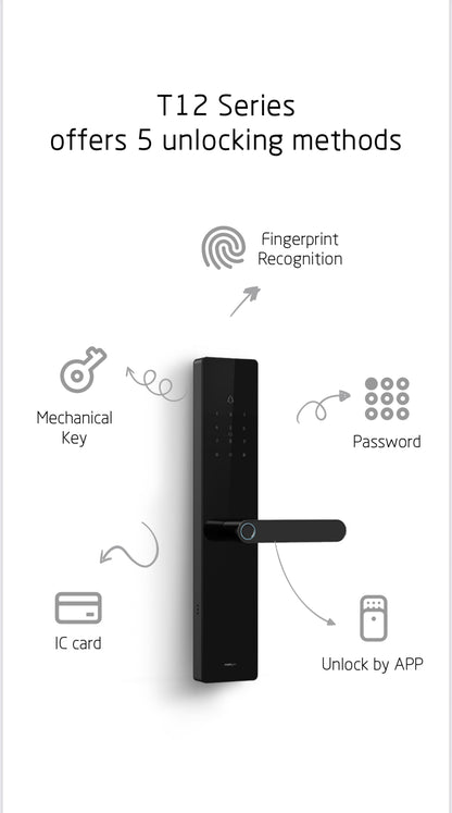 T12 Moorgen Smart Lock - Glass Interface - Office Mode