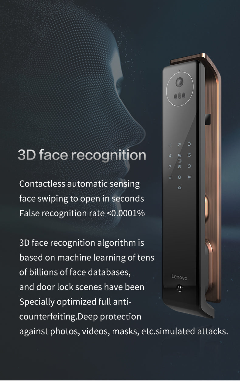 Lenovo X5F Smart Lock - 3D Face Recognition - 4.5 Inch HD Screen