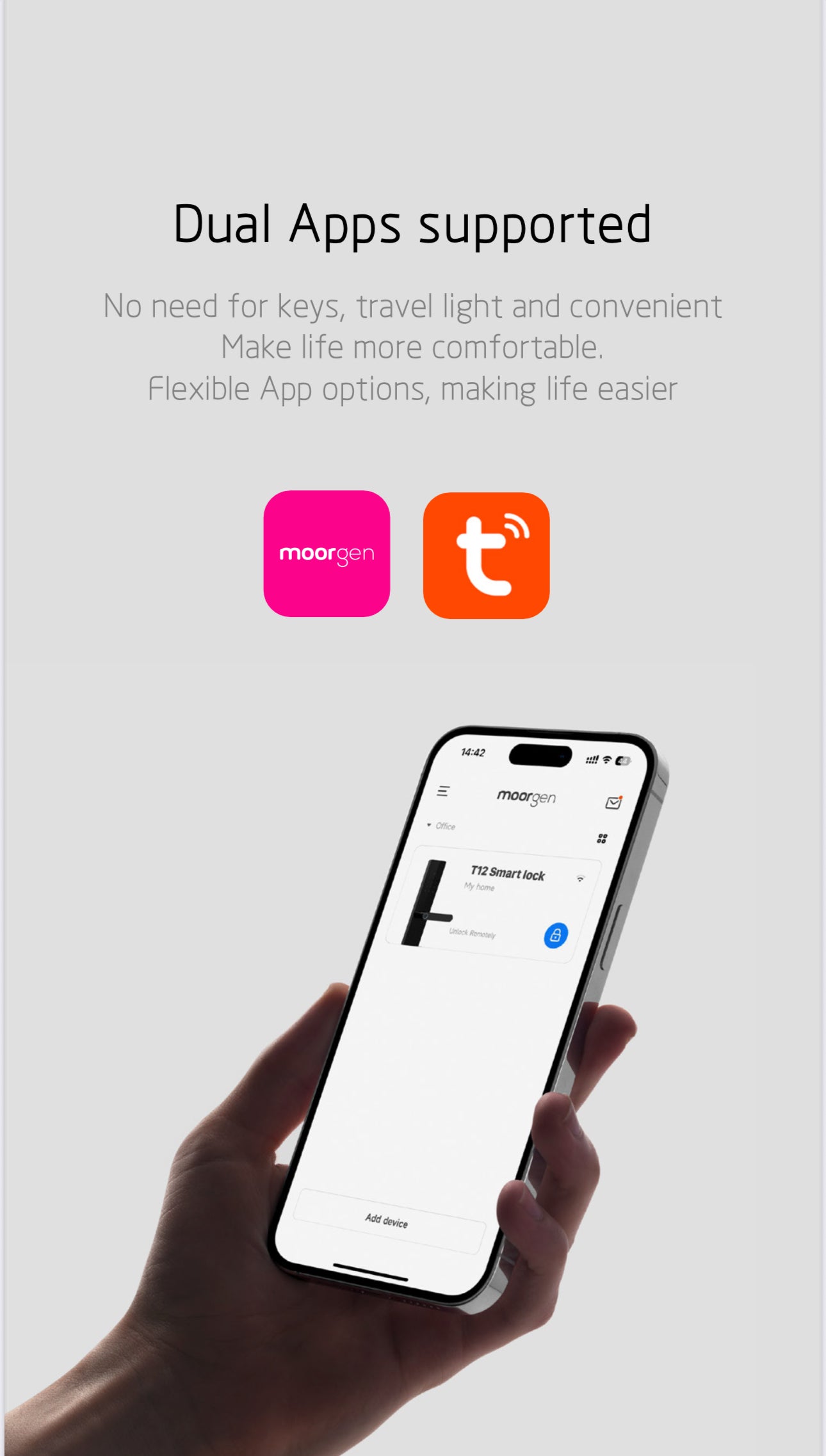 T12 Moorgen Smart Lock - Glass Interface - Office Mode