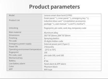 E3Pro Lenovo Smart Lock