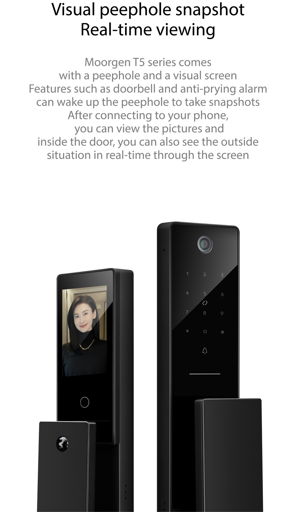 T5+ Swarovski Moorgen Smart Lock - Black