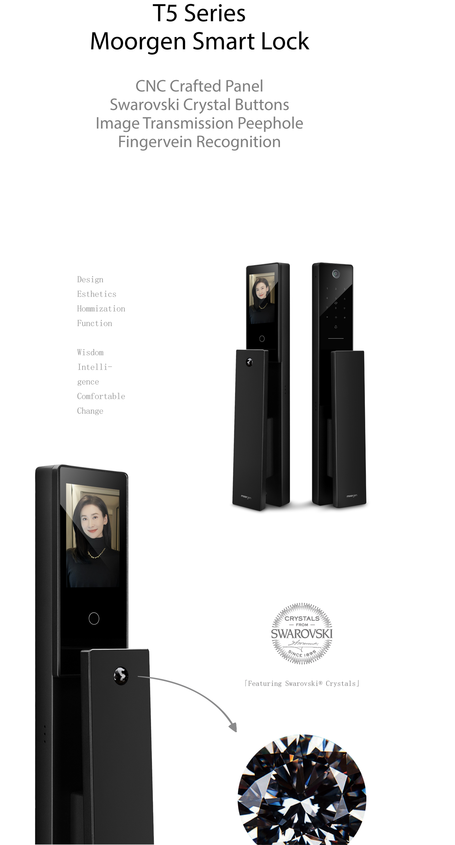 T5+ Swarovski Moorgen Smart Lock