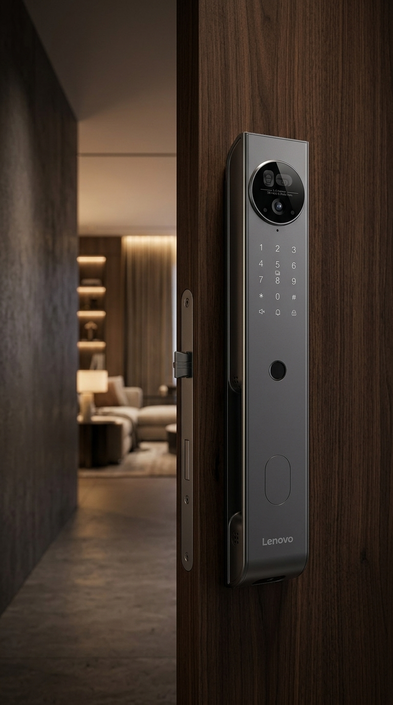 Lenovo X6F smart lock golden copper finish — Arpina Tech Egypt