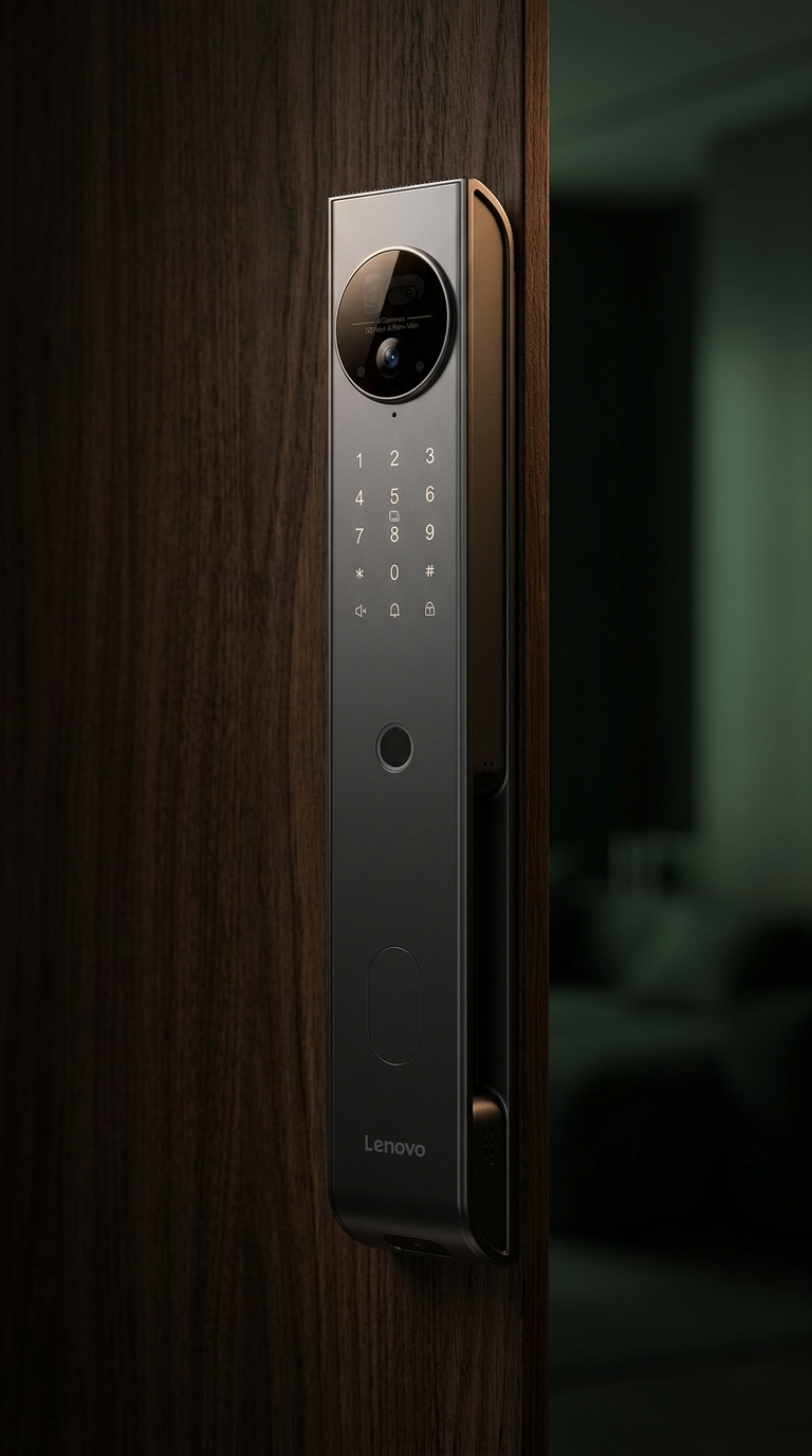 Lenovo X6F smart lock front view with palm vein sensor — Arpina Tech Egypt