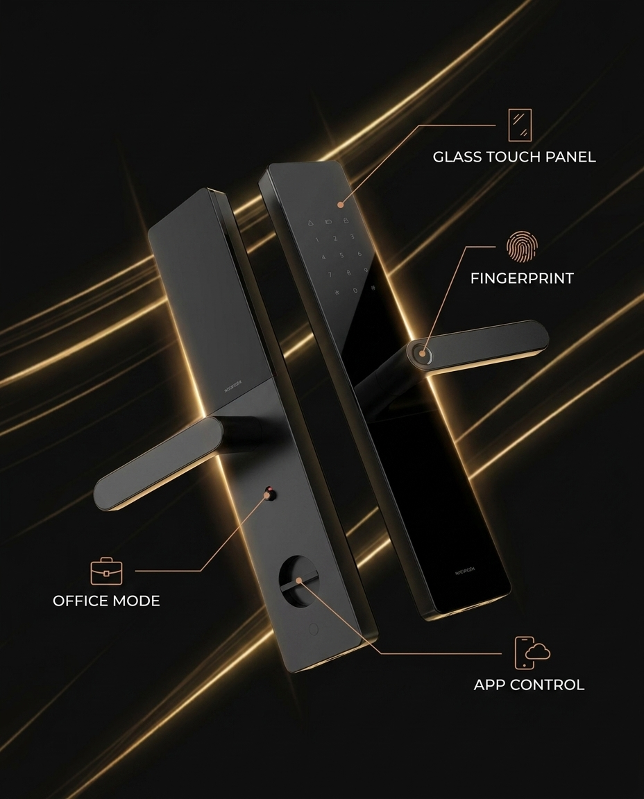 T12 Moorgen Smart Lock - Glass Interface - Office Mode