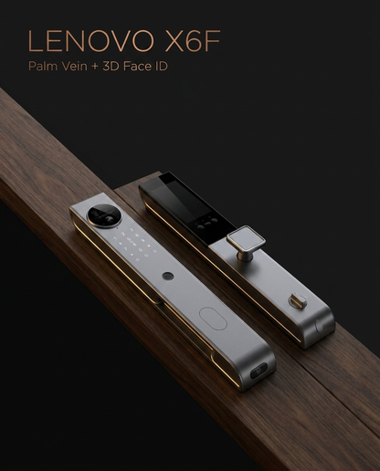 Lenovo X6F golden smart lock with palm vein, 3 cameras and 3D face recognition — Egypt