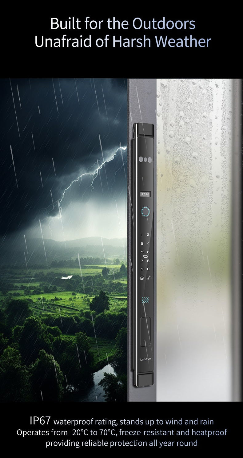 Lenovo L1f Slim Smart Door Lock - IP67 Water Proof - 3D Face Recognition